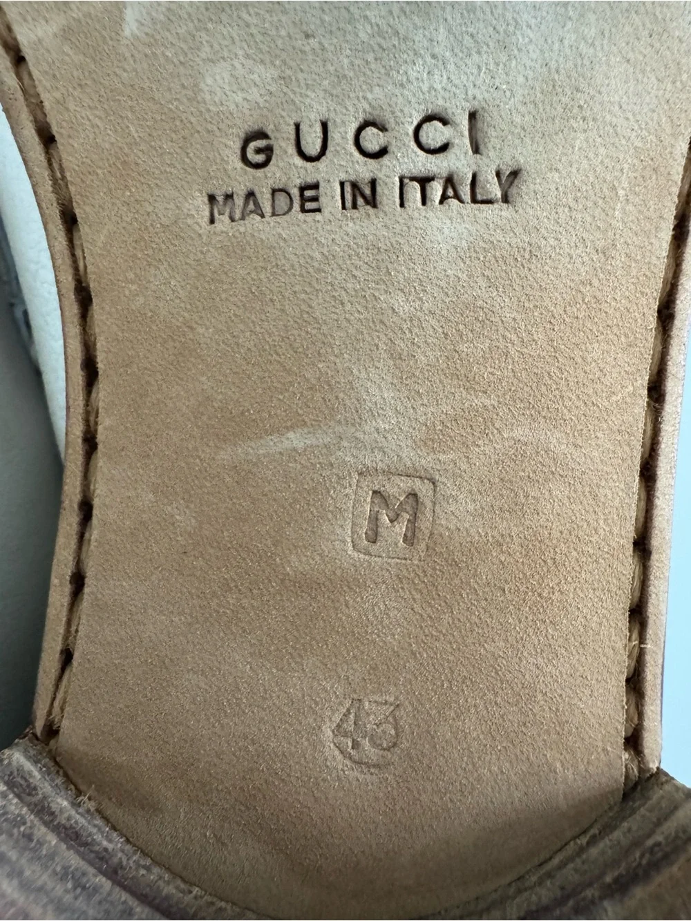 Vintage Gucci Horsebit Loafers Men’s 43  Cream Leather NYC Fifth Ave 1970s Italy